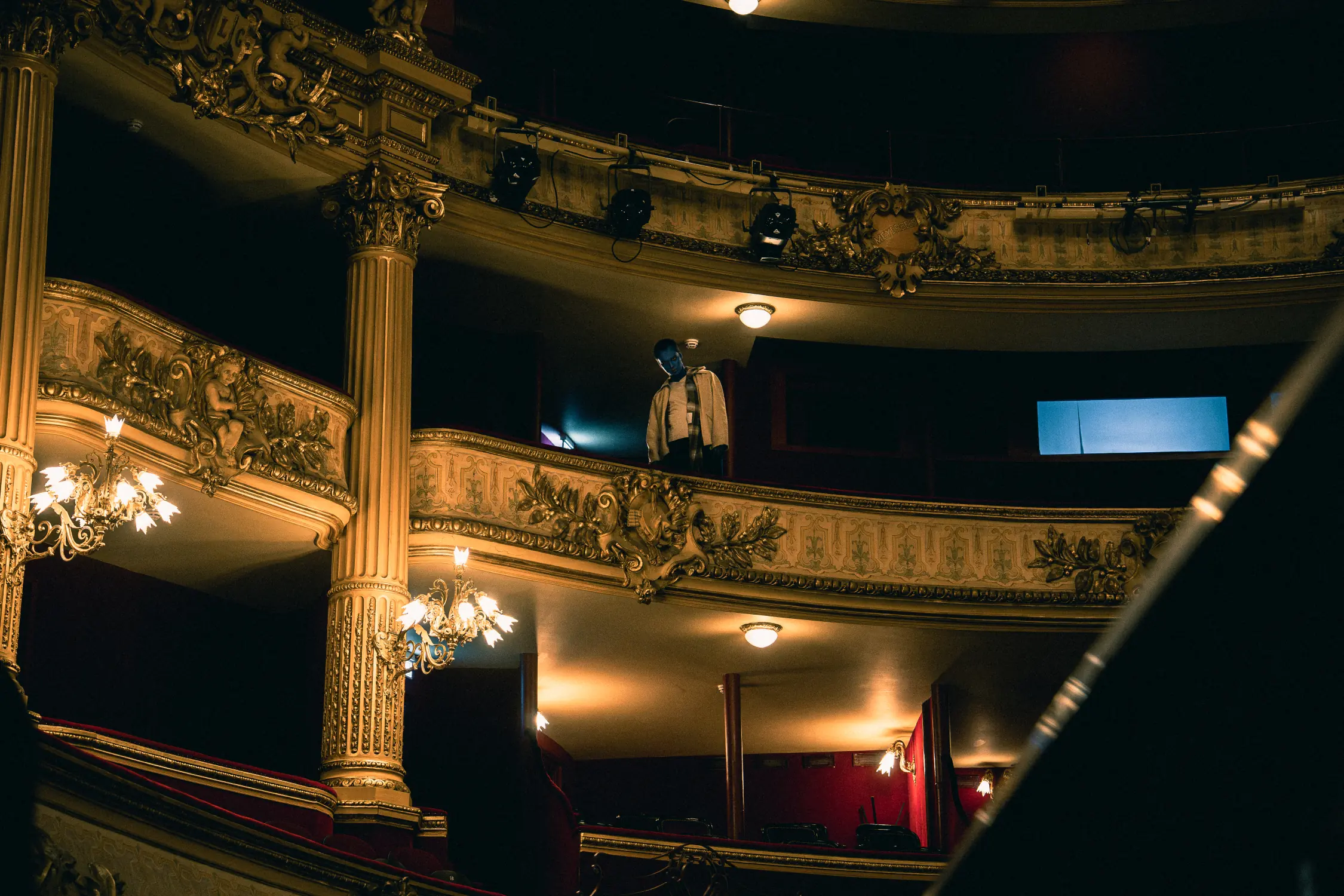 Salle de l’Opéra de Liège avec ses balcons dorés